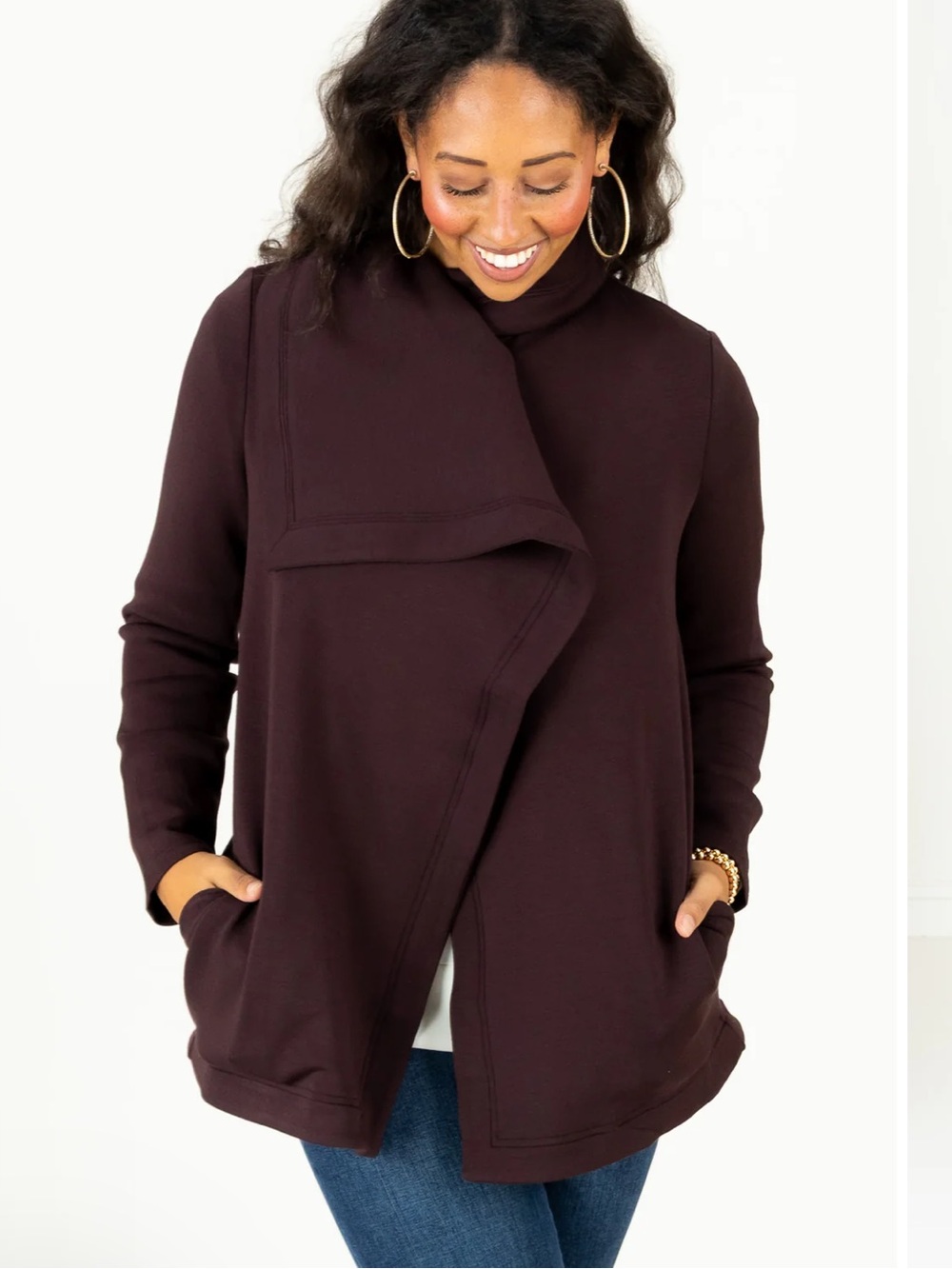 SPANX Airessentials Truffle Brown Open Wrap Cardigan